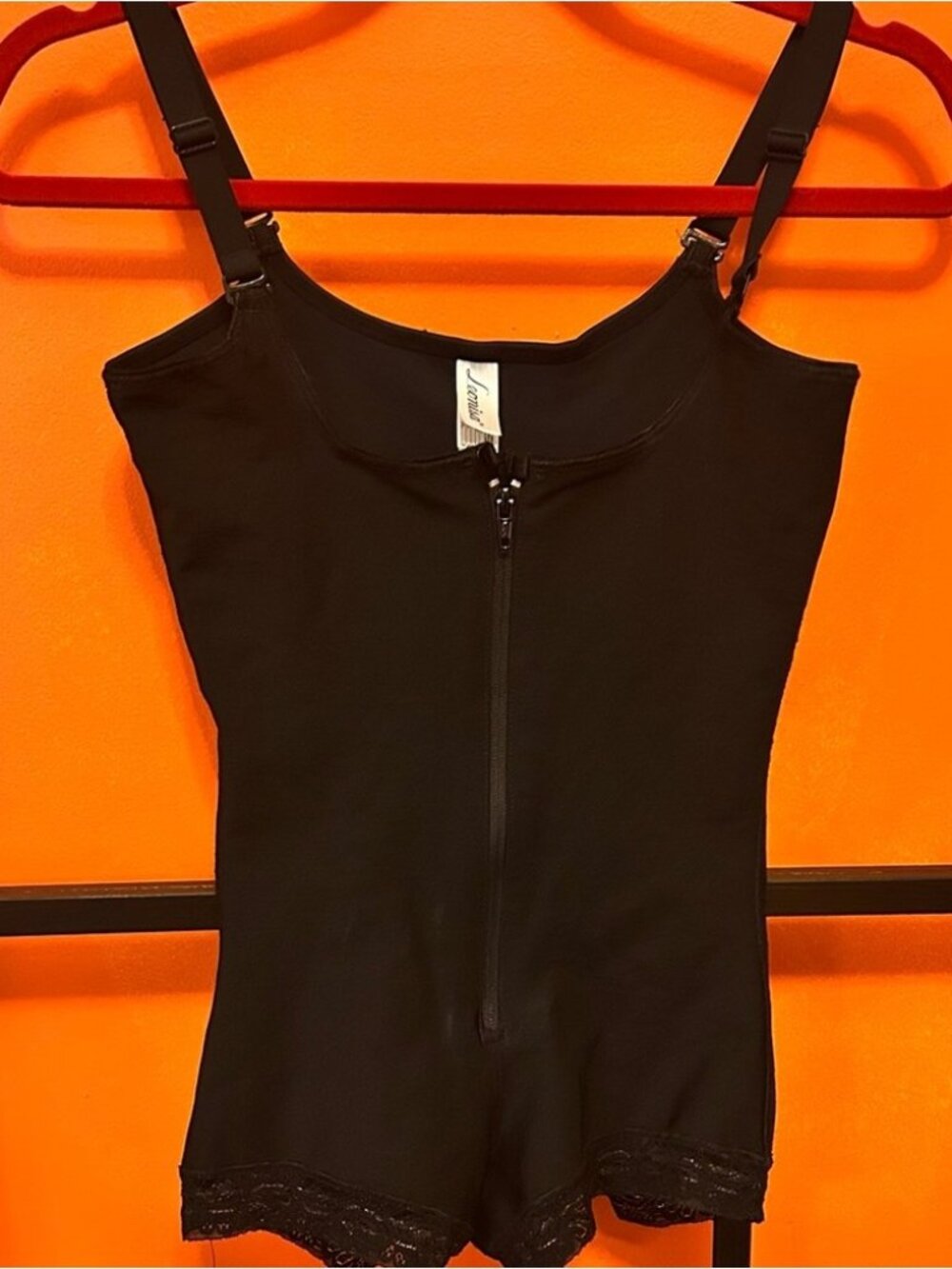 Black Lace Trim Shapewear Bodysuit / Romper
